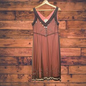 5 for $25🔥IXE Pink Beaded Overlay Dress Size 8